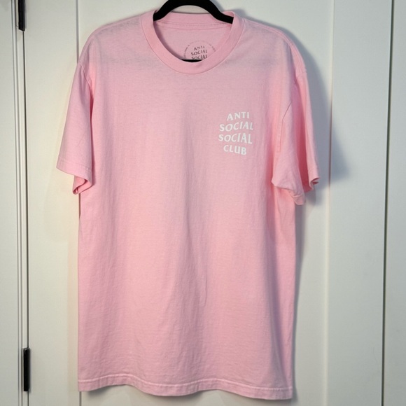 Anti Social Social Club Pair Of Dice Tee Shirt Humming Bird Light Pink Large - Picture 3 of 9